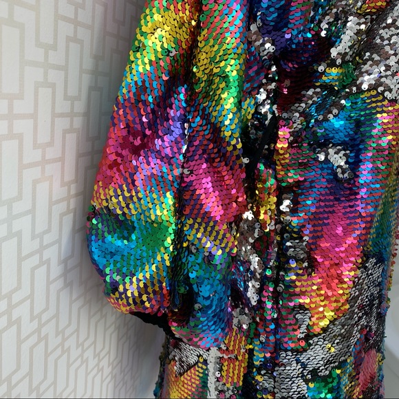 Zara Multi-Colored Rainbow Flip Sequins Dress - Picture 6 of 17